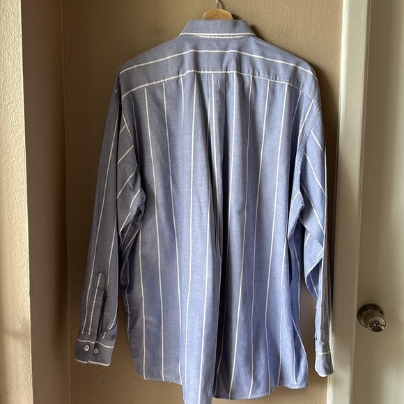 PEANUTS Blue Striped Long Sleeve Button Down Shirt - Picture 8 of 9